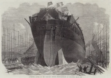 Attempted Launch of the Iron-Clad Frigate Northumberland at Millwall